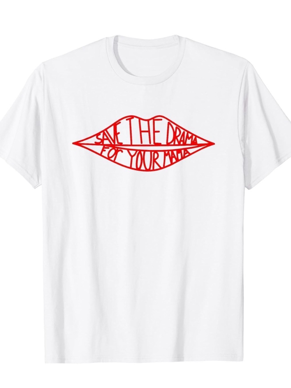 Semisun White Tee with Red Lip Graphic Medium